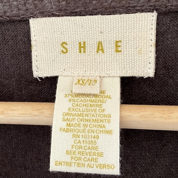 Anthropologie x Shae Knit Sweater vest Open Cardigan Brown Silk Cashmere Sz XS - Picture 4 of 12